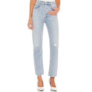 Agolde Light Wash Straight Leg Jeans